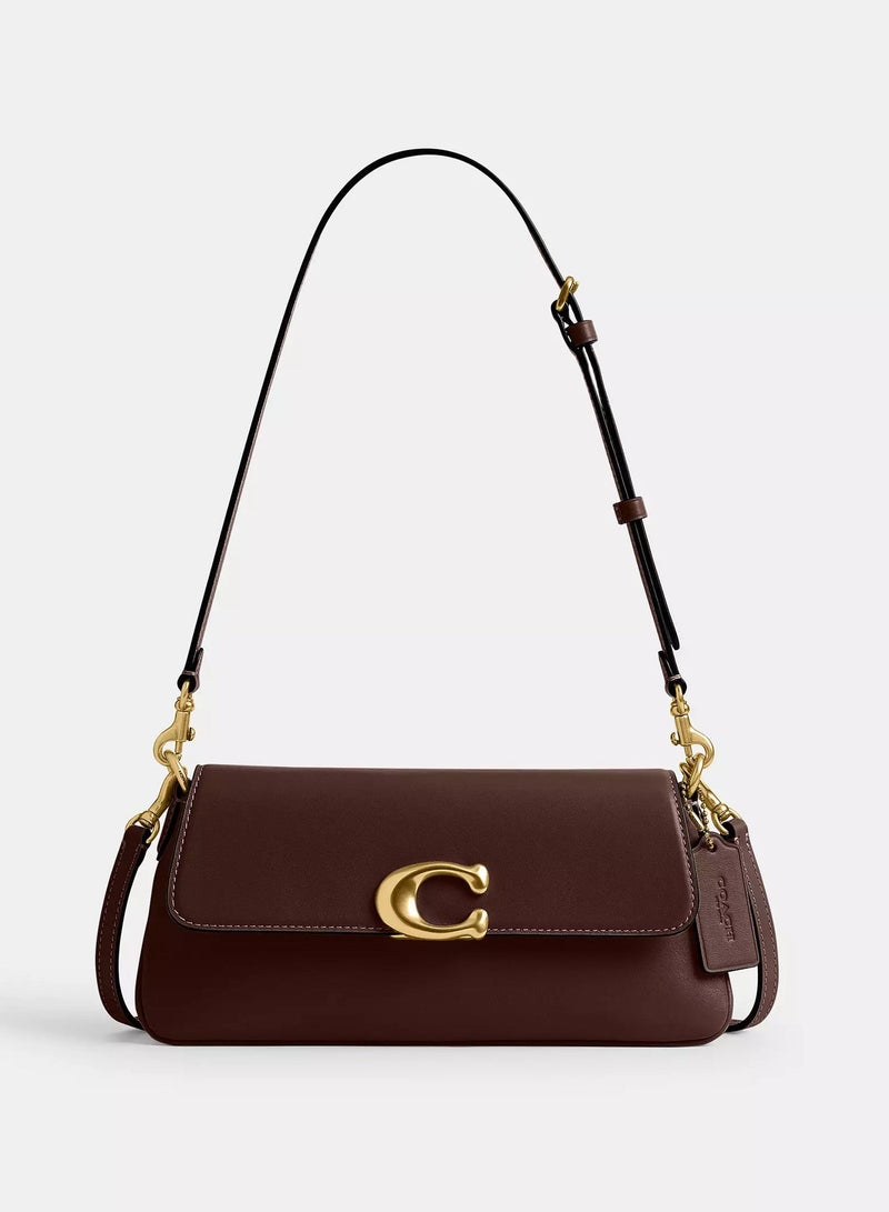 كوتش اوت ليت حقيبة كتف كوتش جيت، حقيبة كروس بودي نسائية، حقيبة يد نسائية، حقيبة سفر نسائية، 25 سم - بني داكن - Image 1